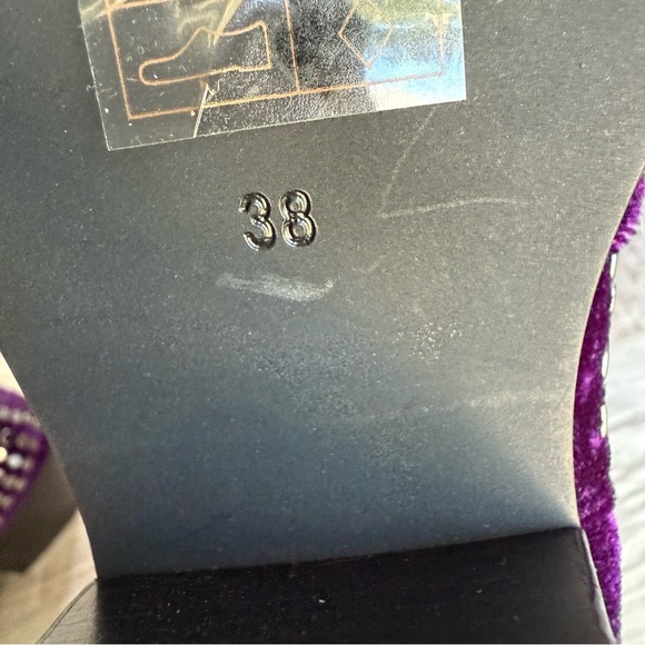 Studded Purple Velvet Women's BootsSize 38 - Picture 7 of 7